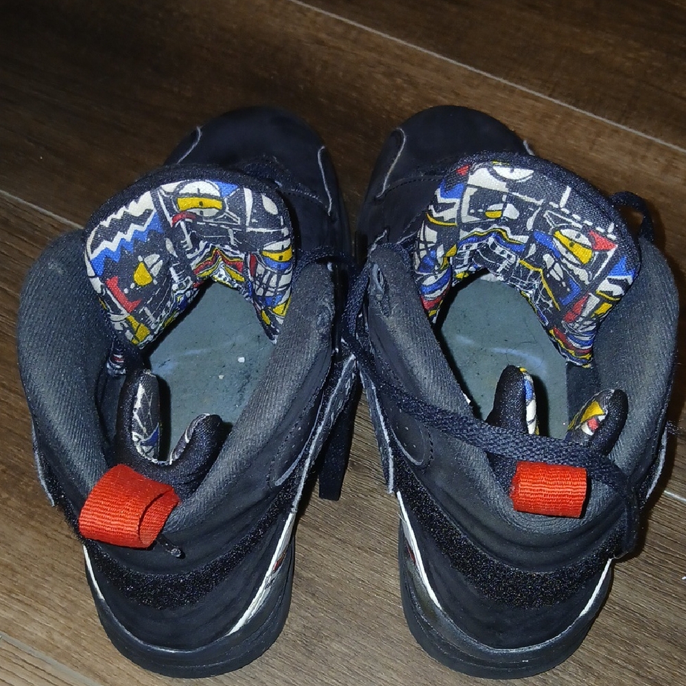 Nike Air Jordan VIII Retro 8 Playoffs 2013 Black And Red Size 5Y - Picture 8 of 9